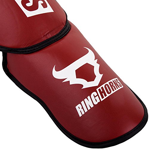 Ringhorns Charger Espinilleras de Boxeo, Unisex Adulto, Rojo, M
