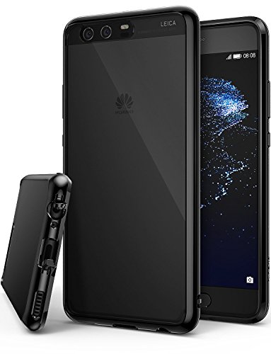 Ringke Funda para Huawei P10, [Fusion] Protector de TPU con Parte Posterior Transparente de PC Caso Protectora biselada para Huawei P10 2017 - Negro Tinta Ink Black