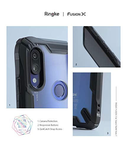 Ringke Fusion-X Diseñado para Funda Redmi Note 7, Funda Redmi Note 7 Pro Protección Resistente Impactos Carcasa para Xiaomi Redmi Note 7, Xiaomi Redmi Note 7 Pro (2019) - Ruby Red