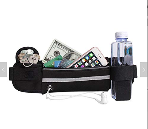 Riñonera Deportiva Hombre, Riñonera Cinturón Running Mujer, Impermeable Bolsillo con Cierre Cremallera, Unisex, Tiras Reflectantes y Correa Ajustable 11ProMax/XR/XS/X/8/7 Samsung S10/S9/S8