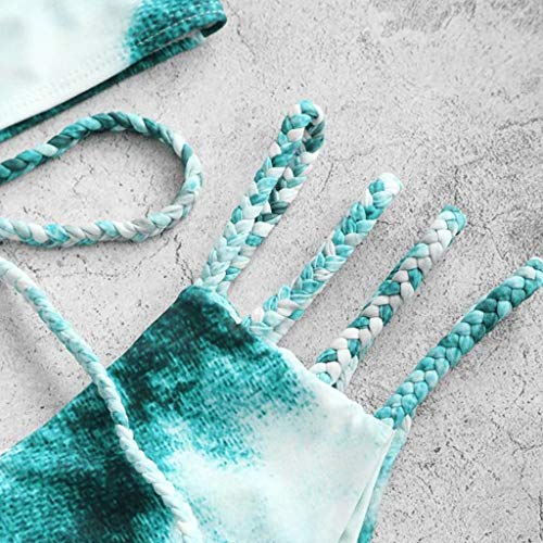 riou Bikini Conjuntos de Bikinis para Mujer Push Up Mujeres Traje de BañO Estampado Bohemio Dividido BañAdores con Relleno Tops y Braguitas Mujer 2019 brasileños vikinis (Rosado-1, M)