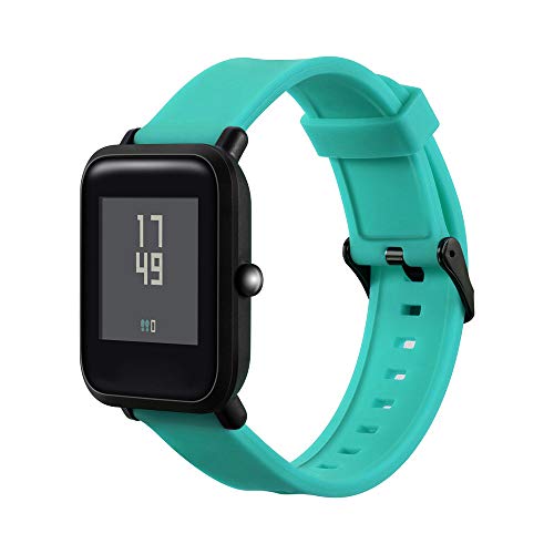 Riou Correa para Reloj,❤️Compatible con Xiaomi Amazfit Bip Reloj Juvenil Banda de Correa de muñeca de Silicona Suave Pulseras de Repuesto Calidad Exquisita