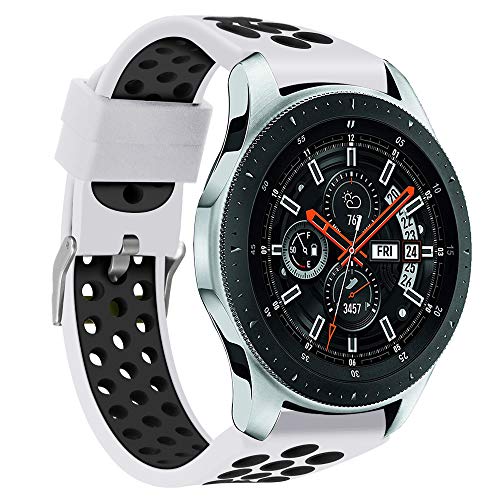 riou Electrónica Riou_Correa para Reloj,para el Reloj Compatible con Samsung Galaxy 46mm Banda de la Correa de la Pulsera del silicón de los Deportes del Doble Color Pulseras de Repuesto