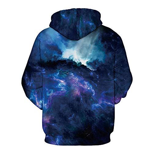 riou Hombre Unisex Sudaderas con Capucha Impreso Arte Suéter Cuello Redondo de Mangas Largas con Varios Estilos Sudadera (Unisexo-b, S/M)