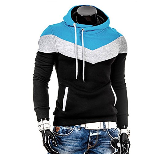 riou Sudadera con Capucha para Hombre Otoño Casual Color Sólido Camiseta de Manga Larga Chaqueta Hoodie Abrigo