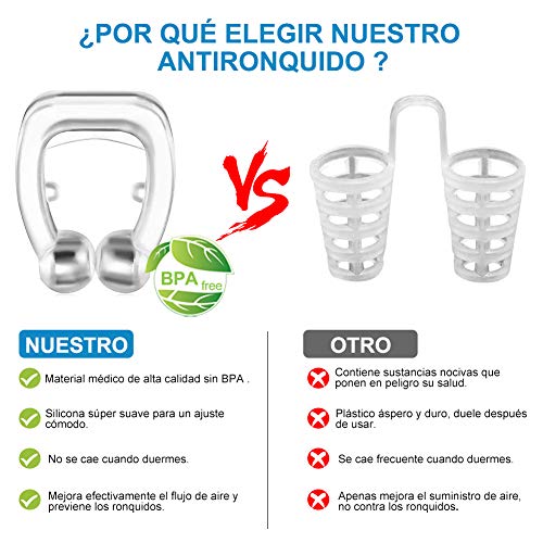 RIRGI antironquidos para dormir Clip Nasal Magnético, Dilatador Nasal para Detener los Ronquidos, Facilitar la Respiración y Dormir Cómodo, 3 Piezas