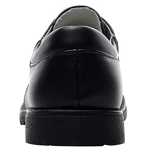 rismart Niño Punta Redonda Zapato Oxford Vestir para Traje Escuela Calzado(Negro,29 EU)