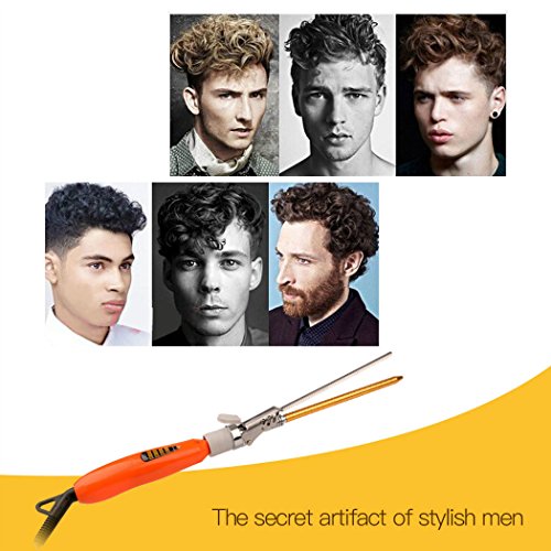 Rizador de Pelo Eléctrica 9mm, Profesional Pelo Aplicable en Seco y en Húmedo con Cable Giratorio 360 °4 Grados de Temperatura Inteligente (160 ℃, 180 ℃, 200 ℃, 220 ℃) de Control (1 pcs)