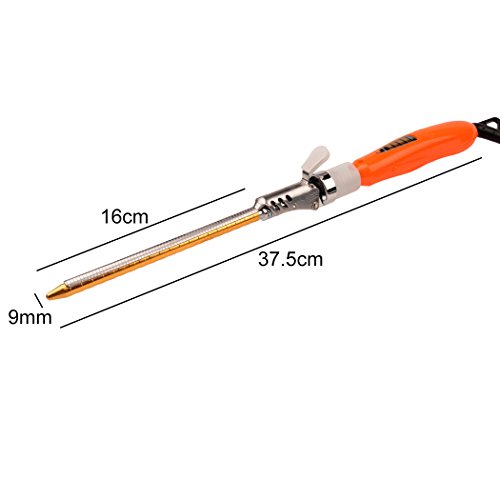 Rizador de Pelo Eléctrica 9mm, Profesional Pelo Aplicable en Seco y en Húmedo con Cable Giratorio 360 °4 Grados de Temperatura Inteligente (160 ℃, 180 ℃, 200 ℃, 220 ℃) de Control (1 pcs)