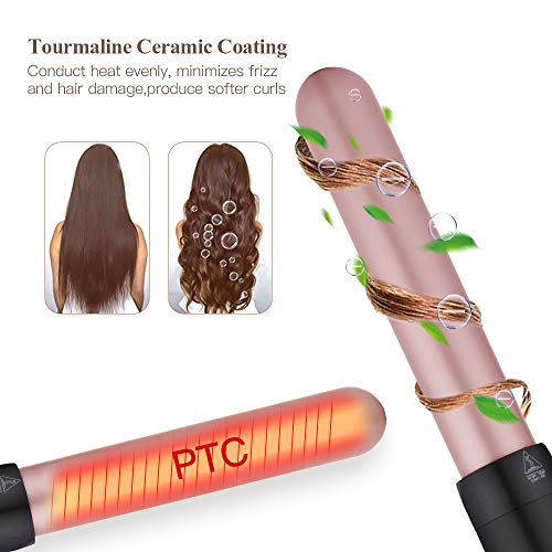 Rizador de Pelo ，Planchas Rizadora ，Tres Estilos de Cabello Intercambiables, Temperatura Ajustable, Pantalla Lcd y Guantes-CkeyiN …