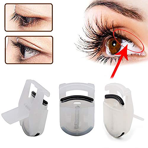 Rizador De PestañAs PortáTil, Mini Rizador Clip De PestañAs De Viaje, Rizador Con Almohadillas Silicona Repuesto, Rizador PestañAs Sin Dolor Maquillaje Simple, 4 Piezas De Blanco TranslúCido