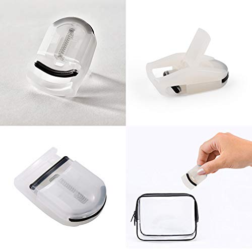 Rizador De PestañAs PortáTil, Mini Rizador Clip De PestañAs De Viaje, Rizador Con Almohadillas Silicona Repuesto, Rizador PestañAs Sin Dolor Maquillaje Simple, 4 Piezas De Blanco TranslúCido