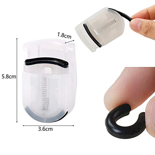 Rizador De PestañAs PortáTil, Mini Rizador Clip De PestañAs De Viaje, Rizador Con Almohadillas Silicona Repuesto, Rizador PestañAs Sin Dolor Maquillaje Simple, 4 Piezas De Blanco TranslúCido