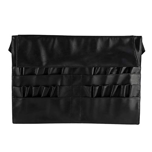 RL Multifuncional Gran Capacidad Negro PU Pincel de Maquillaje Bolsa de cinturón Profesional Artista de Maquillaje Llevar Riñonera de Maquillaje,Makeupbrushbag