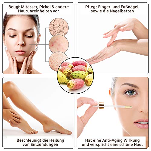 R&M Aceite orgánico de semilla de nopal -Aceite de nopal de calidad superior para cara, cuerpo y cabello - Aceite de semilla de nopal para una piel más bella y una cara pura - Aceite de cactus 30 ml