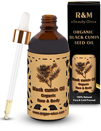 R&M Beauty-Oleo Aceite de comino negro de calidad superior - Aceite orgánico de comino negro - Prensado en frío - Para cara y cuerpo, para una piel más bella y una cara limpia - 100 ml