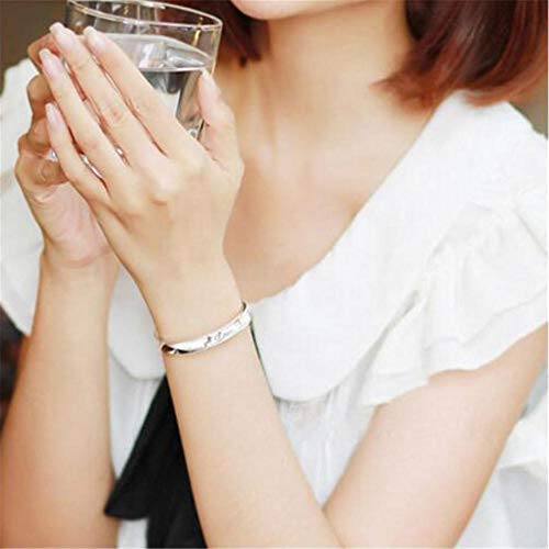 Roapk Pulseras De Plata De Ley Mujer 925 Simple Love Forever Rose Flower Brazaletesde Moda Personalidad Diferenciar Boda Amor