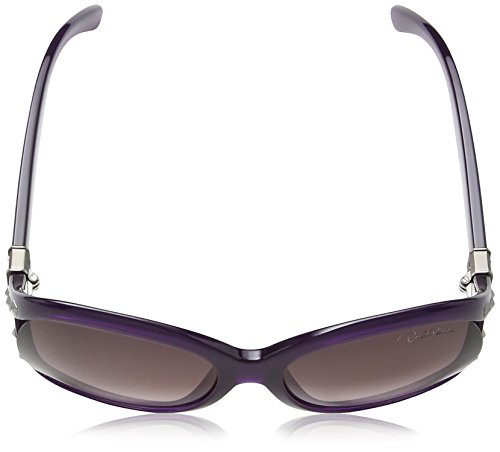 Roberto Cavalli - Gafas de sol Wayfarer RC598S para mujer, Transparent Violet & Ruthium Frame / Dark Violet radient
