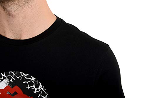Roberto Cavalli HSH01T - Camiseta de manga corta para hombre, color negro, talla S