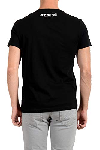 Roberto Cavalli HSH01T - Camiseta de manga corta para hombre, color negro, talla S