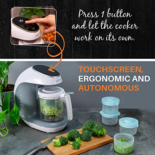 Robot de cocina Multifuncion - Babycook Multifunción 7 en 1 para Bebés - Al vapor, Procesador de Alimentos, Limpieza Automática, Esterilizador de Biberones, Recalentar, Descongela - Robot cocina bebe