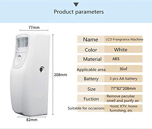 Rociador de aerosol de cristal líquido inteligente, lavabo automático, ventilador nuevo, tanque vacío, distribuidor de perfume.