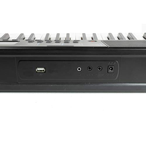 RockJam RJ361 - Teclado Electrónico Portátil de 61 Teclas con Pegatinas de Notas Clave, Fuente de Alimentación y Contenido de la Aplicación Simply Piano