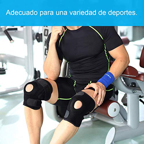 Rodilleras Deportivas, Ajustable Rodilleras Jogging Brace Ejerciciopara Crossfit Correr Deportes Baloncesto Desgarro de Meniscos Artritis Alivio para el Dolor en Las Articulaciones