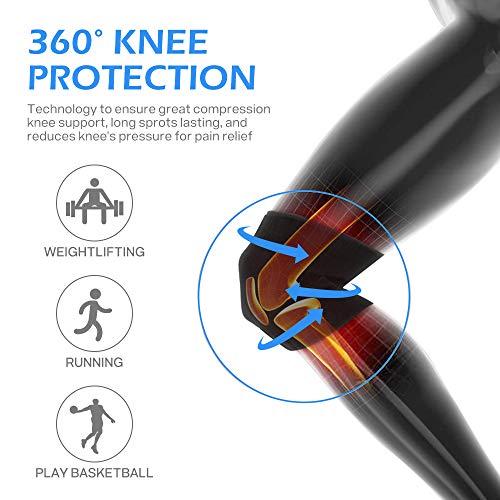 Rodilleras Deportivas Equipo de Protección Transpirable Apoyo de la Rodilla para Hombres y Mujeres, 3 Tiras de Velcro Elásticas Ajustables, Antideslizante Soporte de Rodilla (Una rodillera)