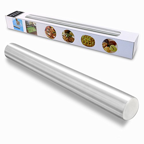 Rodillo de acero inoxidable - rodillo para rodillo de Metal para hornear panaderos - las mejores de Fondant, tarta corteza, galletas y pasteles de masa, panaderos (40 CM)