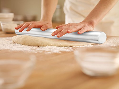 Rodillo de acero inoxidable - rodillo para rodillo de Metal para hornear panaderos - las mejores de Fondant, tarta corteza, galletas y pasteles de masa, panaderos (40 CM)