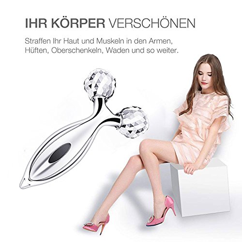 Rodillo facial Vicstar - masajeador facial contra marcas elásticas, embarazo, enfriamiento y refrescante masaje con asa - Rodillo masajeador de cara para cara, cuerpo, pecho, espalda, brazos