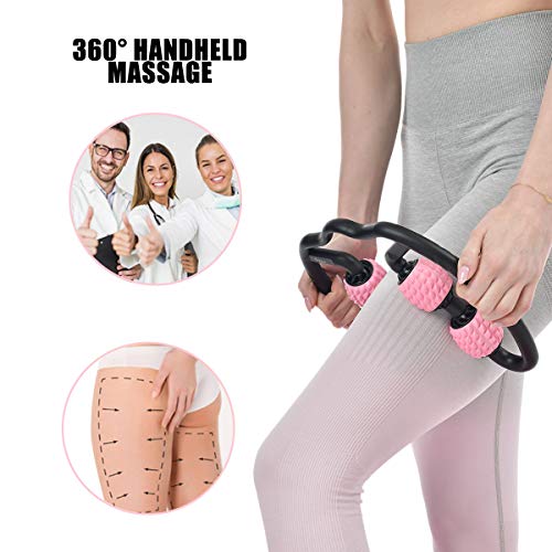 Rodillo masajeador de espuma muscular, liberación de fascia y celulitis 3D, mango de espuma de 360 °, relajante muscular para todo el cuerpo