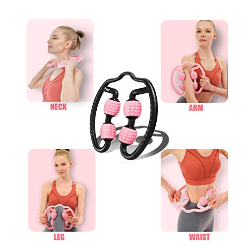 Rodillo masajeador de espuma muscular, liberación de fascia y celulitis 3D, mango de espuma de 360 °, relajante muscular para todo el cuerpo