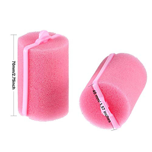 Rodillos de pelo de esponja de 18 piezas. 40 mm. Espuma suave. Estilismo para el cabello. Bigudíes de peluquería de gran tamaño para mujeres y niños (40 mm)
