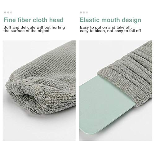 Roebii Cepillo Plano Largo y Flexible, Cabezal Plano Cepillo de Limpieza no Tejido Plumero Extensible de Microfibra con Barra de extensión, para sofá, electrodomésticos, Borde Inferior de Repuesto