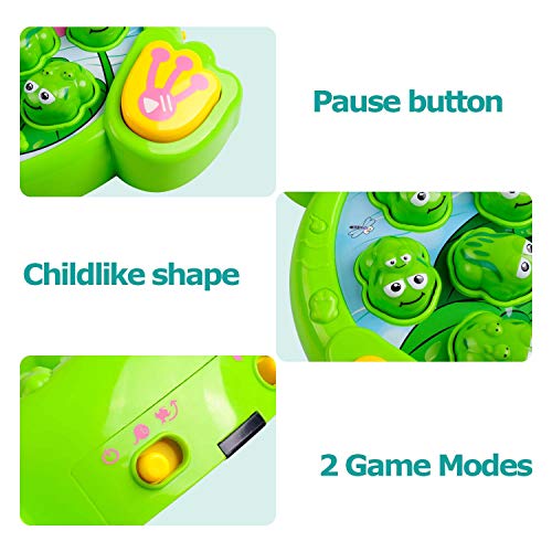 Rolimate Juego Interactivo Whack A Frog Cumpleaños 2 3 4 5 6 7 años Actividades para niños y niñas Juegos Juguete con 2 martillos para niños Bebés Niños pequeños Juguetes de Desarrollo