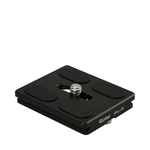 Rollei QAL-50 I Placa de liberación rápida para cámara profesional I Adecuado para todas las cámaras con rosca de 1/4 de trípode y compatible con Arca Swiss I Paquete de 2