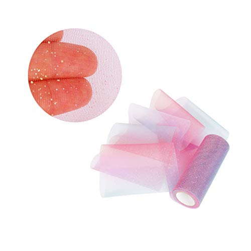 Rollos de tul 2 Rollo Vistoso Brillo Rollos de Tela de Tul Cinta para Decoración Boda Fiesta Cumpleaños Lazos Silla Falda Vestido Bricolaje Artesanal Regalo 15cm x 9m