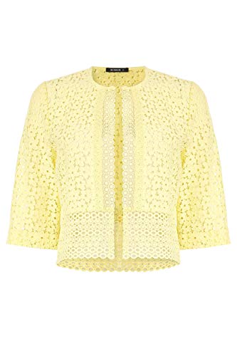 Roman Originals - Chaqueta de encaje floral para mujer, para ocasiones especiales e informales, bodas, invitados, madres de la novia, para el día de la carrera Azul Limón. 48