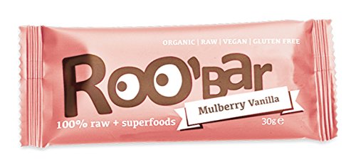 Roobar Barrita Energética Mora Blanca Y Vainilla 100% Ecológica Con Superalimentos - Vegana - Caja 20 X 30G