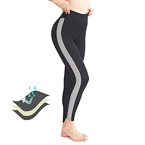 ROOTOK Pantalones de Sauna Adelgazantes Mujer Nanotecnología - Leggins Reductores Adelgazantes, Leggins Anticeluliticos Cintura Alta, Mallas Fitness Push Up para Deporte Running Yoga Gym (M)