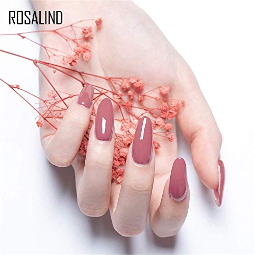 ROSALIDN Esmaltes Semipermanentes Negro Rojo de Uñas en Gel Soak Off UV LED, 6pcs Kit de Esmaltes de Uñas en Gel