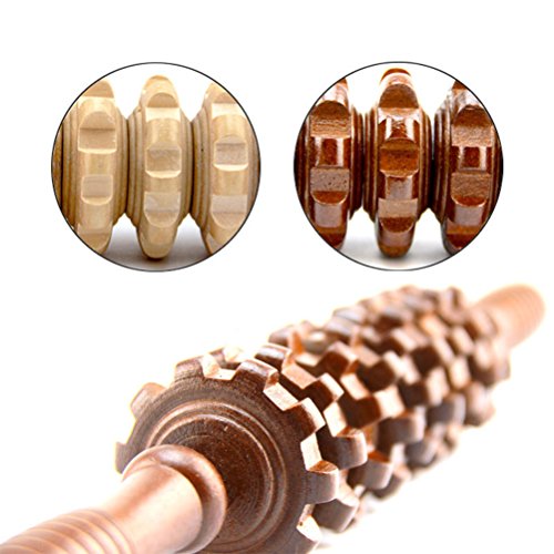 ROSENICE Masajeador de cuerpo Massager de madera del masajeador del vientre massager del rodillo para la mujer 2pcs