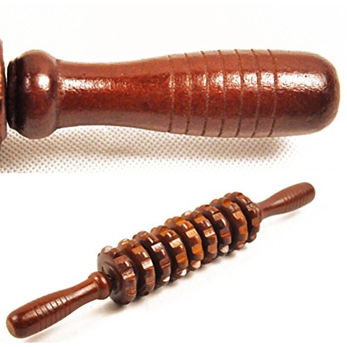 ROSENICE Masajeador de cuerpo Massager de madera del masajeador del vientre massager del rodillo para la mujer 2pcs