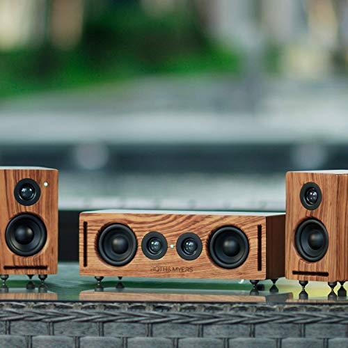 RÖTH & MYERS BOSK Speaker HiFi - Altavoz Wifi / Bluetooth. Altavoz de estantería. Diseño Único en Madera de Zebrano 100% Natural, Multiroom y Multichannel. Spotify, Airplay, DLNA, Óptica, 70W