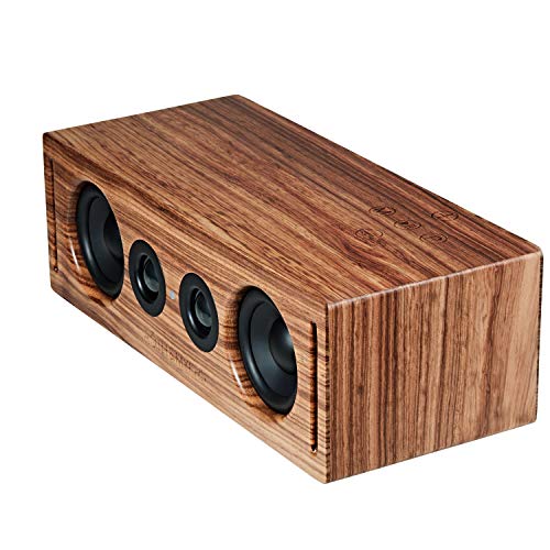 RÖTH & MYERS BOSK Speaker HiFi - Altavoz Wifi / Bluetooth. Altavoz de estantería. Diseño Único en Madera de Zebrano 100% Natural, Multiroom y Multichannel. Spotify, Airplay, DLNA, Óptica, 70W