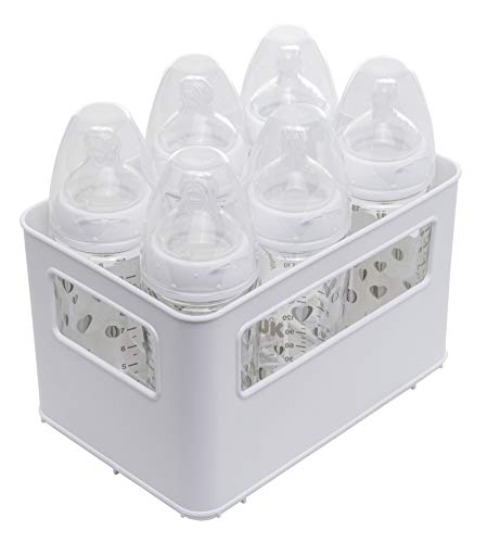 Rotho Babydesign Caja para Biberones, para 6 botellas, 21.5 x 14.5 x 13.6 cm, Blanco, 300360001