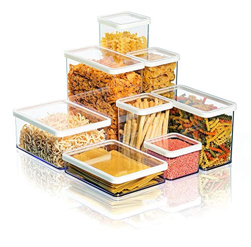 Rotho Loft, caja de almacenamiento cuadrada de 1l con tapa y sello, Plástico PP sin BPA, blanco, transparente, 1l 10.0 x 10.0 x 14.2 cm