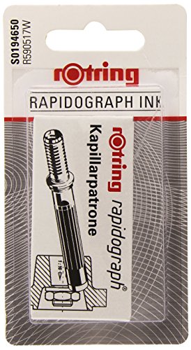 Rotring (S0194650) Rapidograph cartuchos de tinta capilares, negro (blíster de 3)